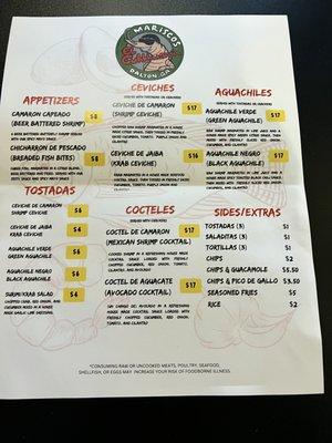 Menu front