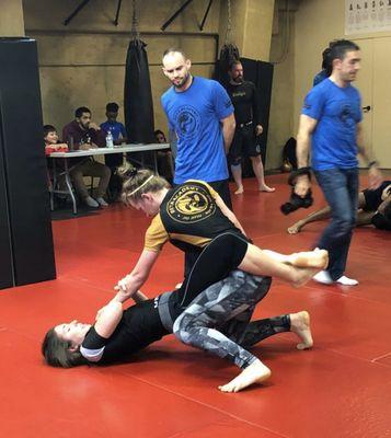 Our female warriors going at it in the BJJ In-House!