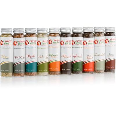 Sea salt blends collection, perfect for meat rubs, popcorn, and adding flavor to your favorite dish