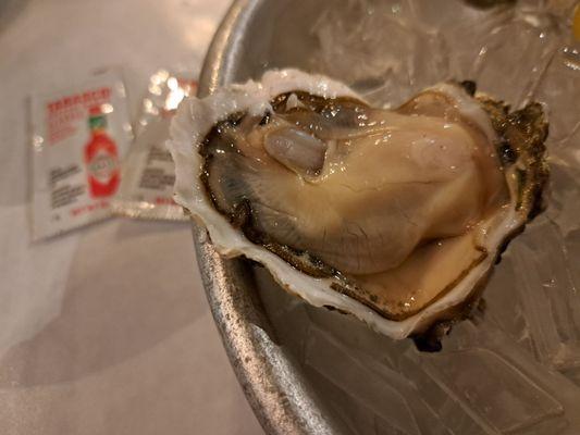 Happy Hour Oysters $2 each with 6 oyster minimum. Steamboat Oyster from Washington.