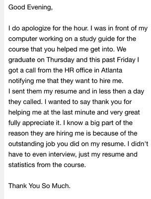 We love hearing client success stories!