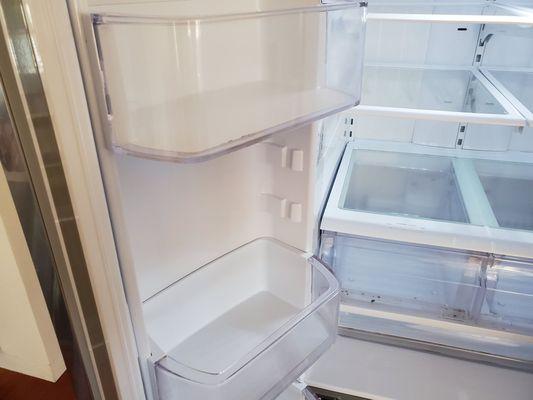 fridge after cleaning crew