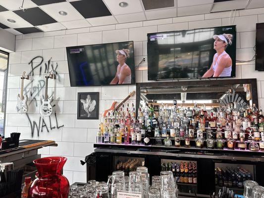 Bar view with TVs