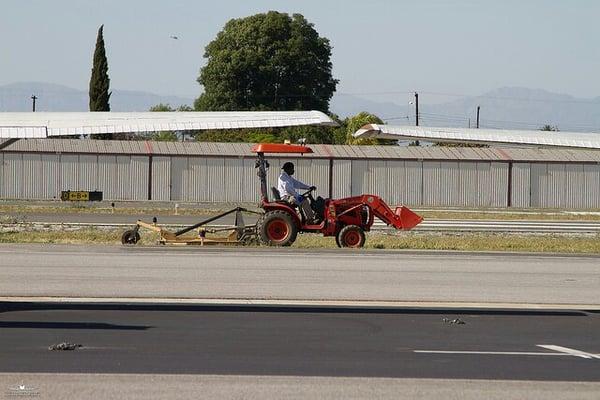 Runway maintenance.