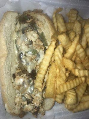 Chicken Philly cheesesteak