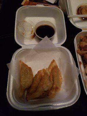 Gyoza after I ate a couple... yum!!!