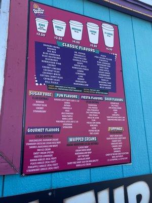 Full menu