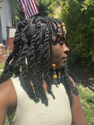 Fulani with jumbo twists