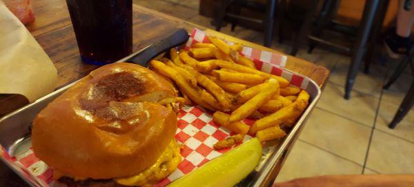 Cheeseburger and fries