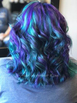 Teal and purple using Pravana Vivids and Pulp Riot colors