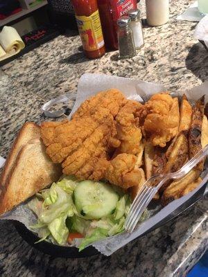 Fried Fish and Shrimp with homemade fries