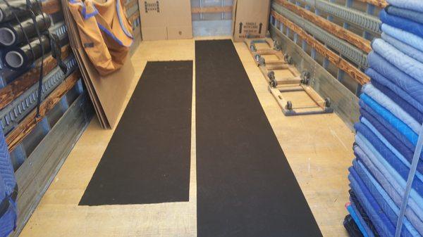 We Put Floor Runners Down To Protect Customers Flooring From Moving Traffic