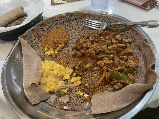 Lamb Tips Dinner - Injera