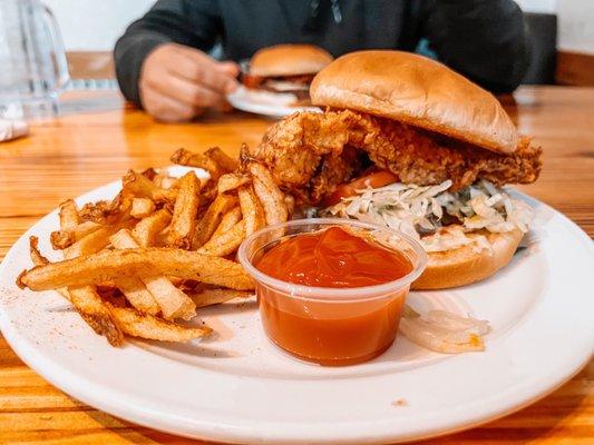 Breaded chicken sandwich