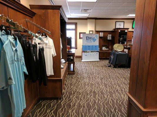 Inside the pro shop.