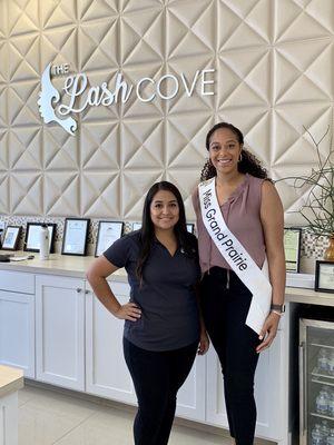 Amber, Miss Grand Prairie, came to get lashes before the Miss Texas pageant