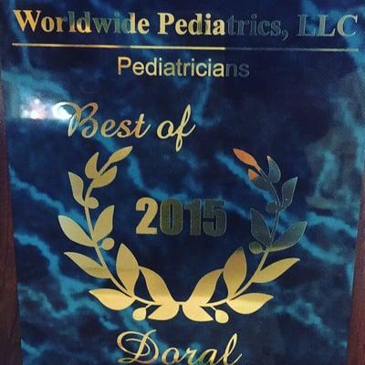 After one year of being in the doral area we were honored to receive this award!