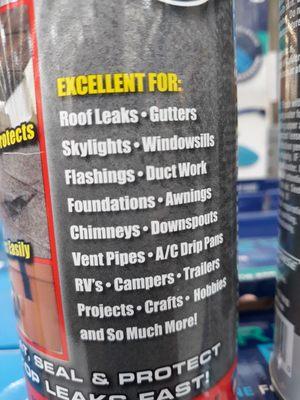 Flex Seal clearly showing it is for chimney and vent pipes non-flammable applicant from roof line up Scott you made in mockery of yourself