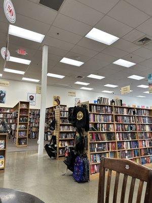 Looking at some of the aisles of books.