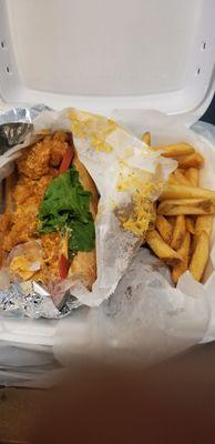 shrimp po'boy and fries