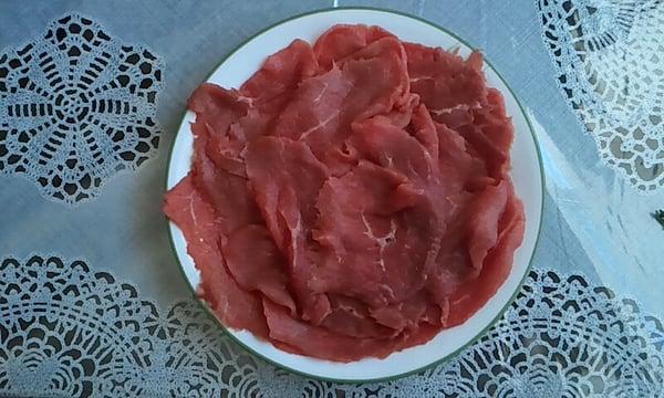 Sliced Beef. This grocery market will slice thinly when requested.