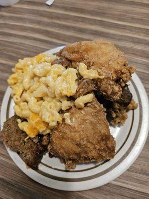 Mac n Cheese, Fried Chicken, Meatloaf, Fried Chicken Liver