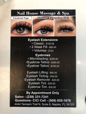 Eyelashes Extensions, Eyebrows