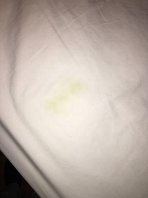 Stained bed sheets