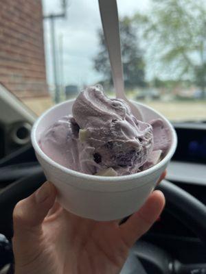 Blueberry white chocolate custard