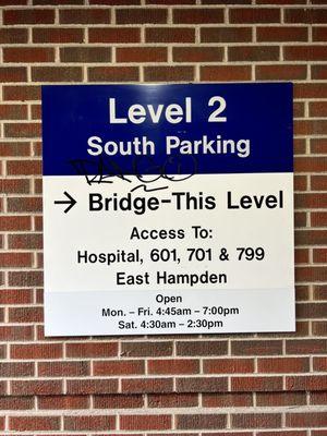 South parking garage signage