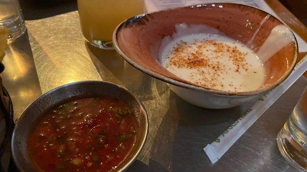 Chips and salsa with Queso Fundido. Tasty