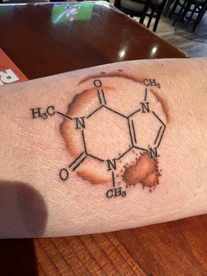 Chemical compound with a coffee stain. Exactly what I asked for