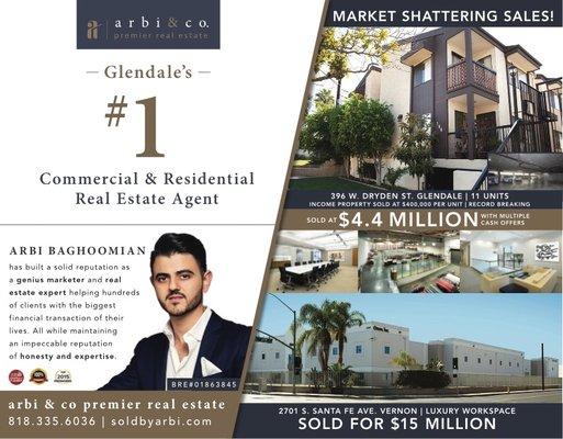 Proudly Sold 11 Townhouse Style Units in Glendale for $4,400,000. Sellers chose us again to represent them on a $15,000,000 compound!