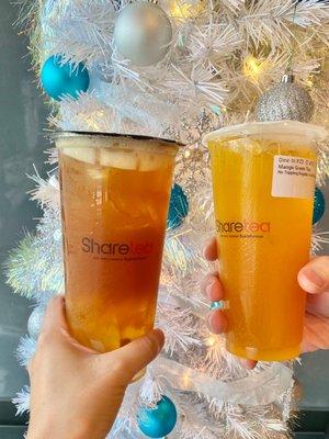 Peach tea & mango green tea