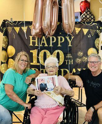 Please help us send a very happy birthday to Emma! She is 100 years young! Raise your glasses and slice into that delicious cake as we toast