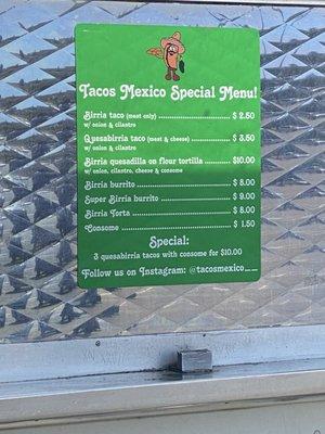 Special menu