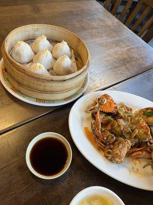 Shanghai Steamed Crab Meat & Pork Buns  , blue crab