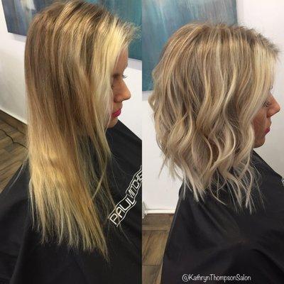 Before and after. Cut and color by Kathryn Thompson