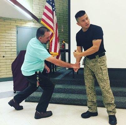 Instructor Jui Chiu is a former police officer, Army Specialist, CPS investigator. He specializes in three types of martial arts.