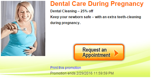 Get an additional dental cleaning during pregnancy at 25% off.