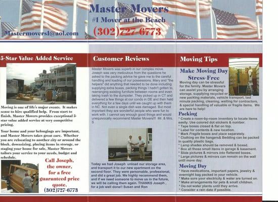 Master Movers #1 Mover at the Beach, Comes highly recommended for exceptional 5 star relocations along the eastern shore, Loc...