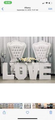 Head table set with Love letter for weddings or anniversaries!