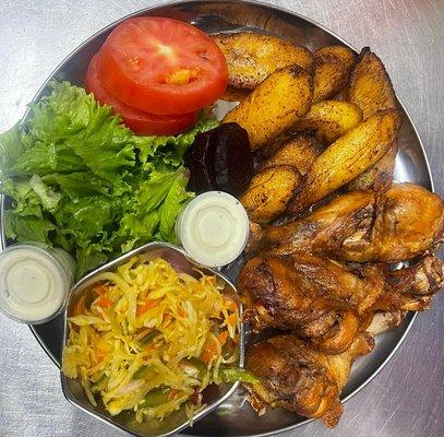 Haitian fried chicken fritaille plate