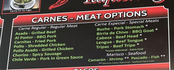 Meat options