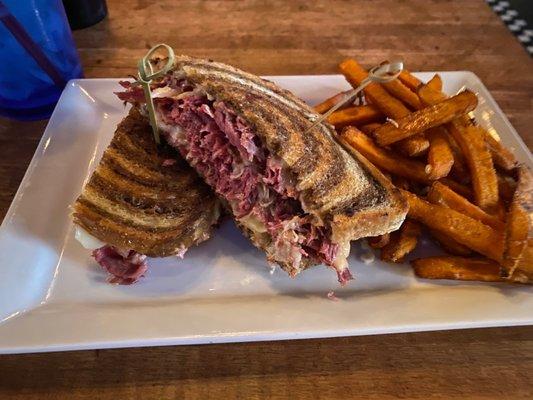 Rueben and sweet potato fries!