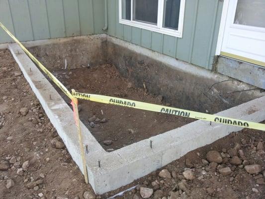 Foundation for room addition in Boulder.