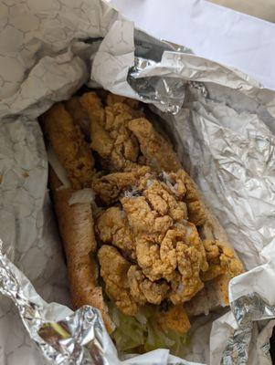 Fried flounder sandwich