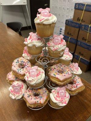 Donuts and Cupcakes for a baby shower!