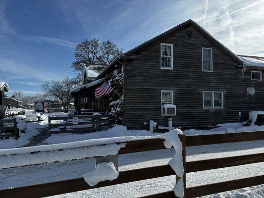 The snowy exterior