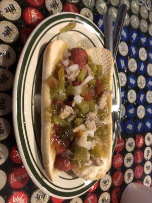 Green Chile Hot Dog